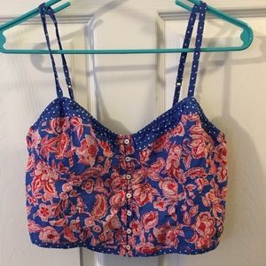 floral a&f crop blouse